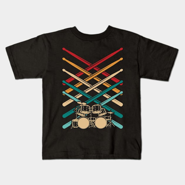 Percussion Drumsticks Drums Kids T-Shirt by shirtsyoulike